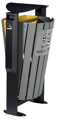 Poubelle recyclee exterieur cendrier Rossignol 2x60L