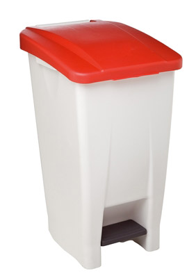 Poubelle de cuisine Rossignol 60 litres HACCP couvercle rouge