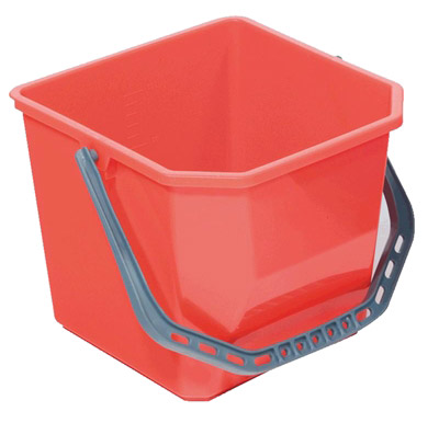 Seau chariot menage 15 litres rouge