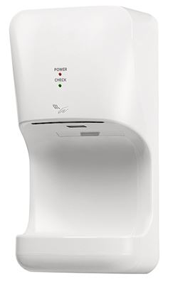 Seche mains electrique air pulsé horizontal blanc