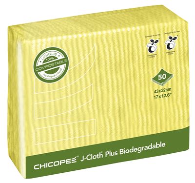 Lavette biodégradable J-Cloth Plus jaune par 50