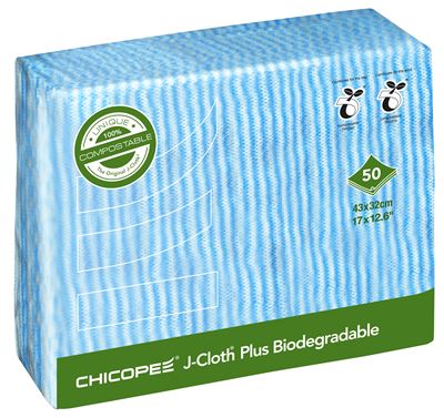 Lavette biodégradable J-Cloth Plus bleue par 50