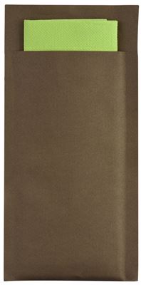 Pochette couvert kraft chocolat celiouate pistache par 240