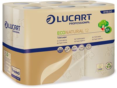 Papier toilette ecologique Eco Lucart Natural 200 f colis de 96