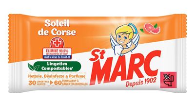 Lingette desinfectante compostable St Marc soleil de Corse
