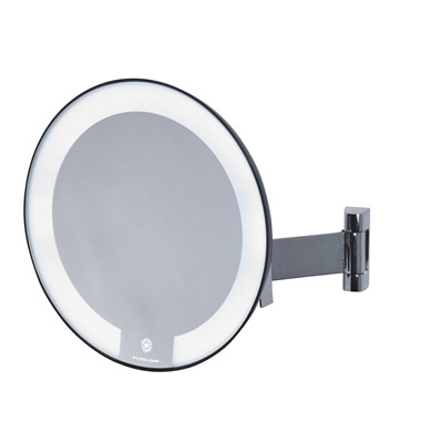 Miroir grossissant lumineux rond JVD cosmos noir bras plat