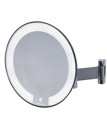 Miroir grossissant lumineux rond JVD cosmos chromé bras plat