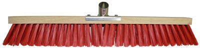 Balai exterieur fibre PVC rouge 60 cm douille métal