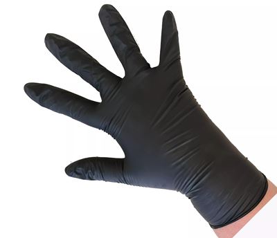 Gant nitrile noir alimentaire non poudre par 200