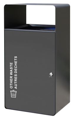 Poubelle cube tri sélectif 67L noir