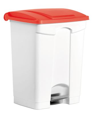 Poubelle cuisine HACCP 70 L rouge a pedale