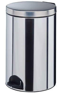 Poubelle à pédale métal 20L inox Rossignol sanelia