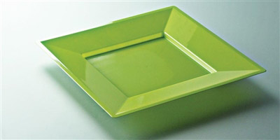 Assiette plastique couleur anis carré 180 par 72