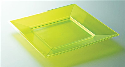 Assiette plastique couleur fluo carré 180 par 72