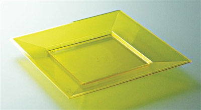 Assiette jetable couleur jaune carré 180 x 180 colis de 72