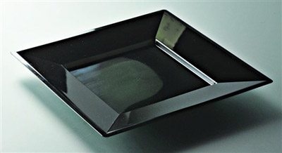 Assiette plastique couleur ebene carré 240 par 96