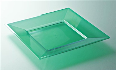 Assiette plastique couleur verte carré 240 par 96