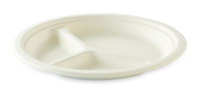 Assiette biodegradable jetable fibre de cannes D 260 3c les 500