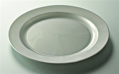 Assiette jetable argent ronde prestige D 190 mm colis de 96