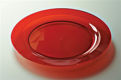 Assiette plastique couleur rouge ronde 190 mm par 96