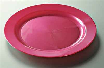 Assiette plastique couleur  magenta ronde 240 mm par 132