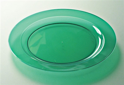 Assiette plastique couleur verte ronde 240 mm par 132