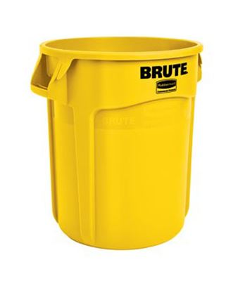 Conteneur brute Rubbermaid rond 76L jaune