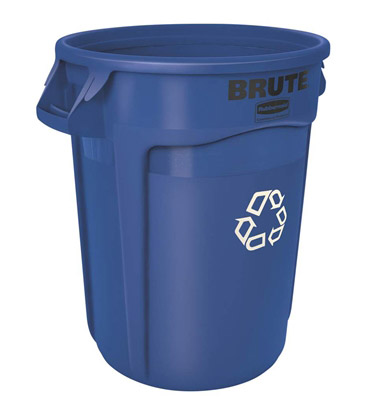 Conteneur Brute Rubbermaid rond 121 Litres bleu