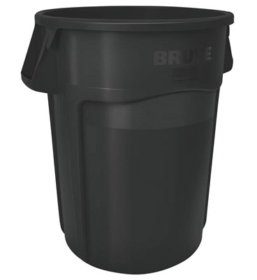 Conteneur brute Rubbermaid rond 167 Litres noir