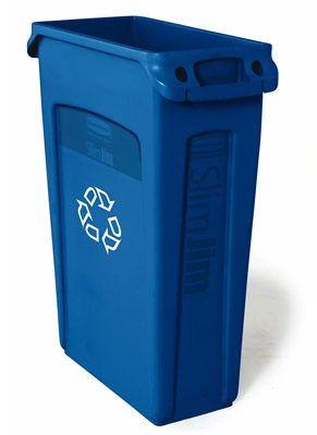 Collecteur Slim Jim Recyclage Bleu avec aeration 87 L