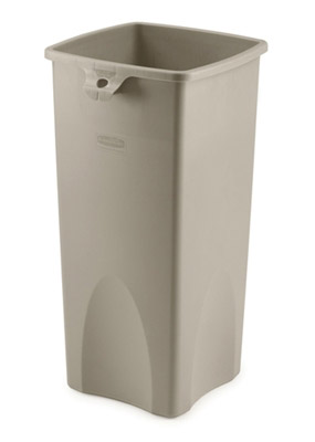 Conteneur Rubbermaid tri selectif carré beige 87 Litres