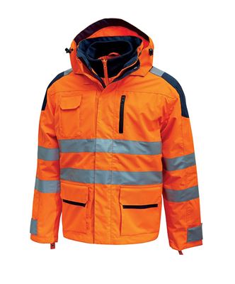 Parka haute visibilité hiver orange backer 3en1