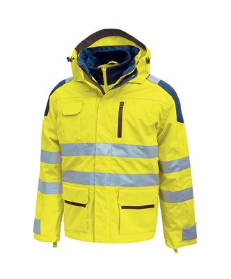 Parka haute visibilité grand froid jaune backer 3en1