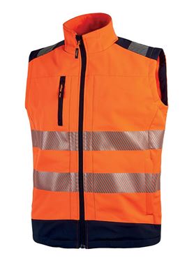 Gilet haute visibilité softshell orange fluo dany