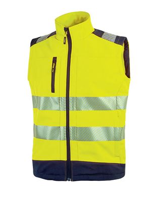 Gilet haute visibilité softshell jaune fluo dany