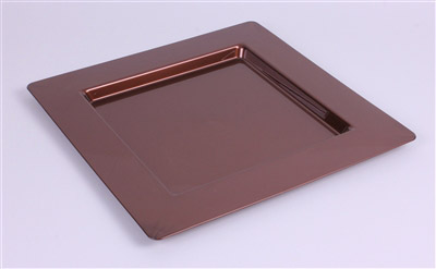 Sous assiette plastique carree chocolat par 72