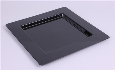 Sous assiette plastique carree noire par 72