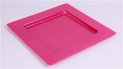 Sous assiette plastique carree magenta par 72