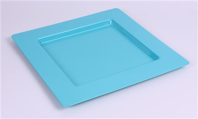 Sous assiette plastique carree turquoise par 72