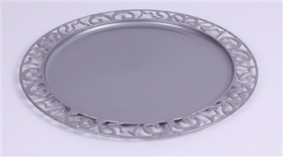 Sous assiette plastique ronde argent par 72