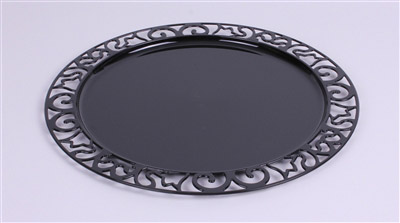 Sous assiette plastique ronde noir par 72