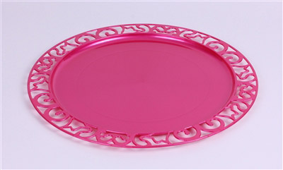 Sous assiette plastique ronde magenta par 72