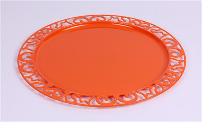 Sous assiette plastique ronde orange par 72