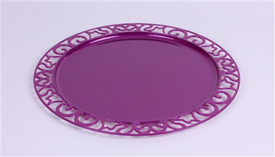 Sous assiette plastique pourpre ronde par 72