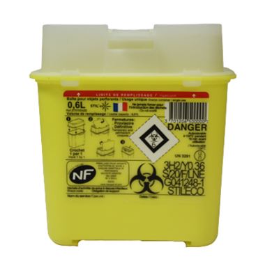 Collecteur Aiguilles Jetables Conteneur Aiguilles Tatouage 1L - Sécurité Plastique Médical | Pour Objets Tranchants Jaune Récipient Plastique Médical