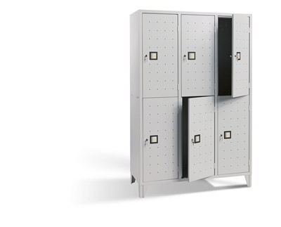 Vestiaire metallique multicases Quadri 3 colonnes de 2 cases