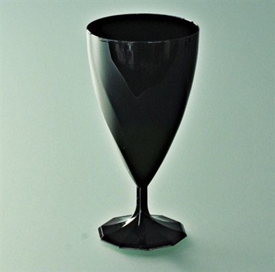 Verre jetable cristal à vin 15 cl noir