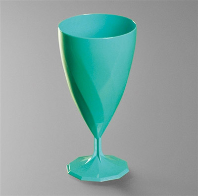 Verre jetable cristal à vin 15 cl turquoise