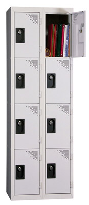 Vestiaire multicases 4 cases superposees 2 colonnes Larg 400mm