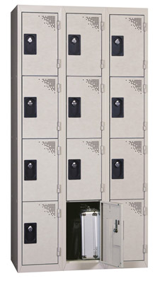 Vestiaire multicases 4 cases superposees 3 colonnes Larg 400mm